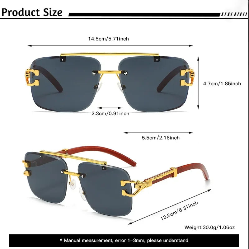 Fashion Rimless Luxury Brand Casual Sunglasses New Men Square Premium Eyewear Women Outdoor Driving Sun Glasses UV400 |...
