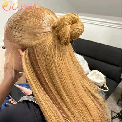 13x6 Honey Blonde Straight Hd Lace Human Hair Wig 250 Density 13x6 Brazilian Bone Hd Lace Frontal Human Hair Wigs For Women ﻿