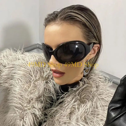49MD Alien Sunglasses Punk Sunglasses y2k Sunglasses Wrap Around Sunglasses Uv400 Sunglasses Shades Glasses Eyeglasses - Kimlud
