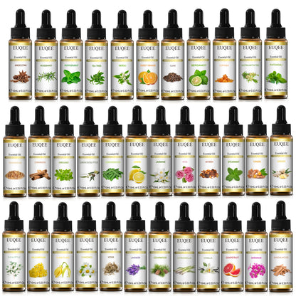 EUQEE 10ml Pure Essential Oil Peppermint Palo Santo Bergamot Eucalyptus Lavender Cinnamon Cedarwood Aromatherapy Essential Oils - Kimlud