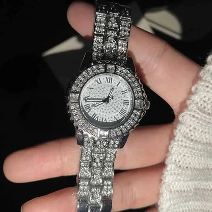 Luxury Full Diamond Watches For Men Top Brand Hip Hop Iced Out Arab Number Watch Men Fashion Steel Waterproof Clock Dropshipping