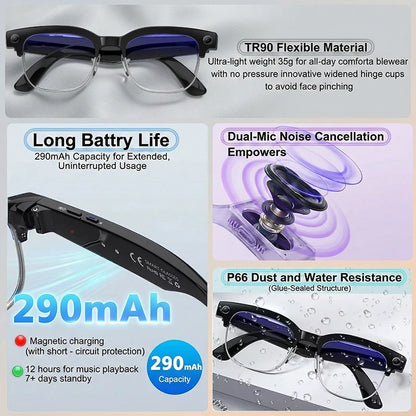 2026 New AI Smart Glasses 4K 8MP HD Camera Video 1080P 100+ Languages Translation WiFi Sunglasses Bluetooth Call Music...
