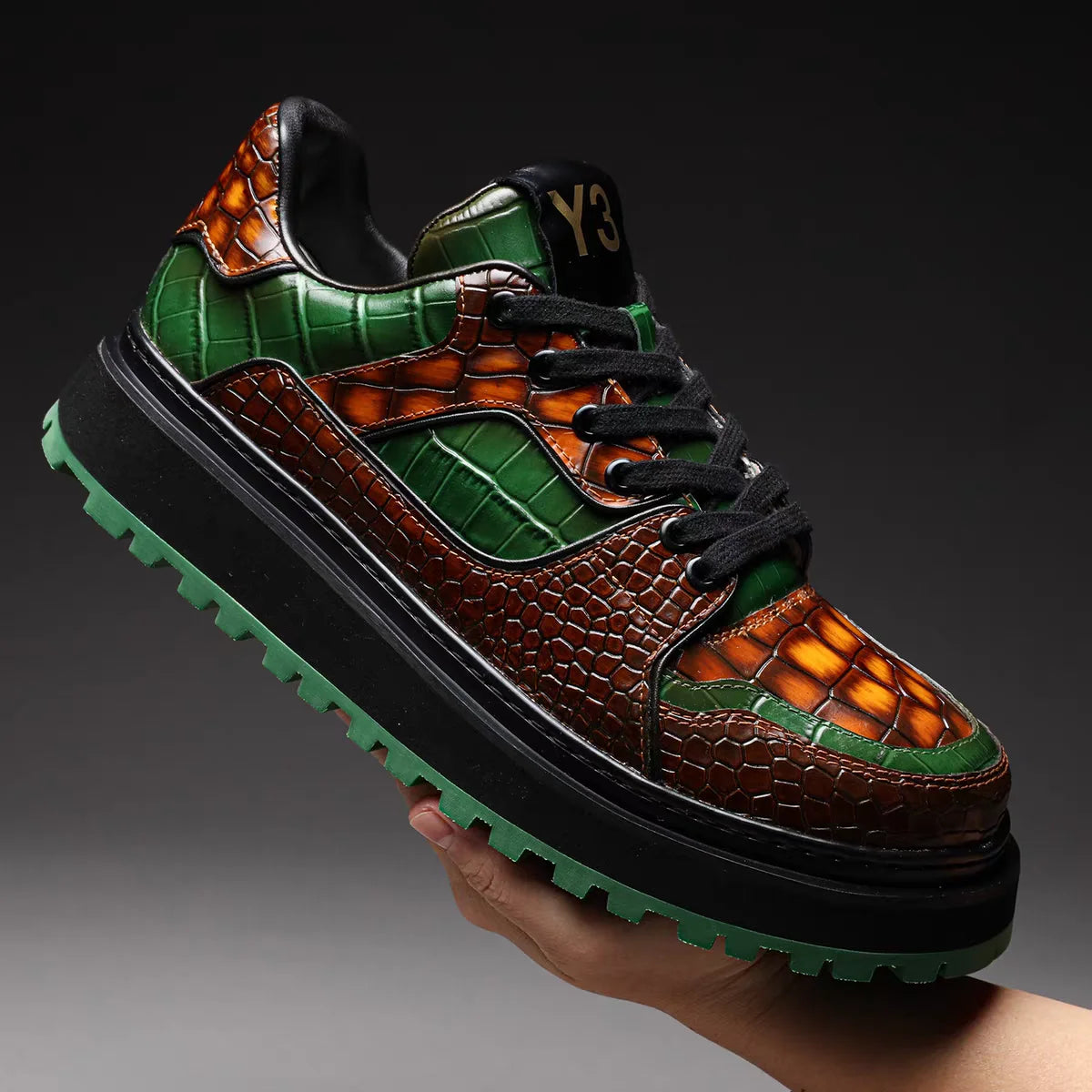 New Fashion Man Crafted Casual Shoes Calf Leather Platform Height Increasing Sports Shoes Men Tennis Sneakers Daily Loafer Shoes