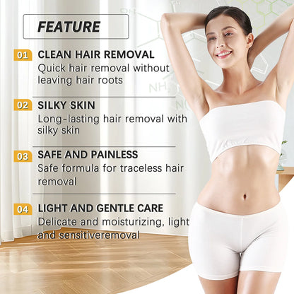 Hair Growth Inhibitor Gel Painless Depilatory - For underarms, legs & arms with skin-friendly base oils. Beauty skincare...