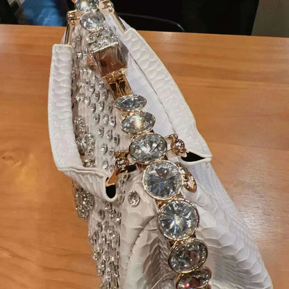 New Rhinestones Top-handle Bags For Women PU Leather Luxury Handbags Women Frame Designer Ladies Crossbody Bag Sac A Main