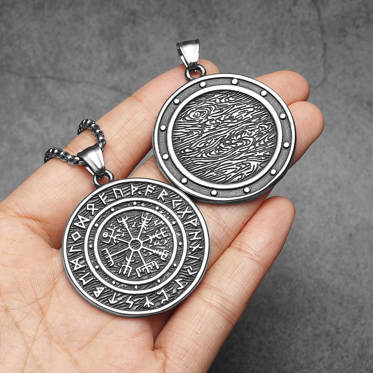Viking Compass Rune Men Necklaces With Pendant Stainless Steel Jewelry For Male Women Punk Hip Hop Accessories Gifts...