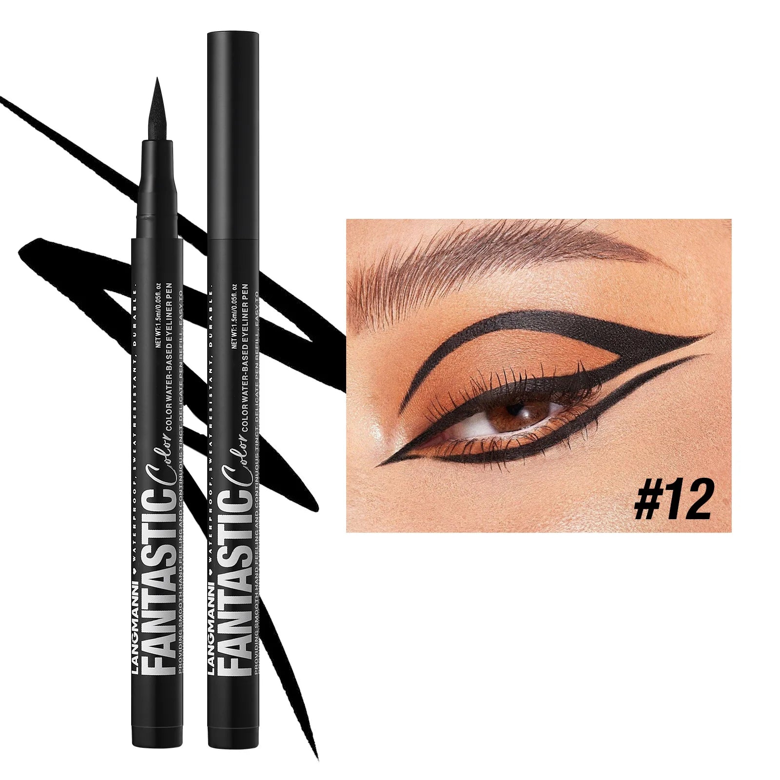 Matte Dark Purple Red Eye Liner Makeup White Liquid Eyeliner Quick-Drying Waterproof Eyeliner Pencil Long-Lasting 12...