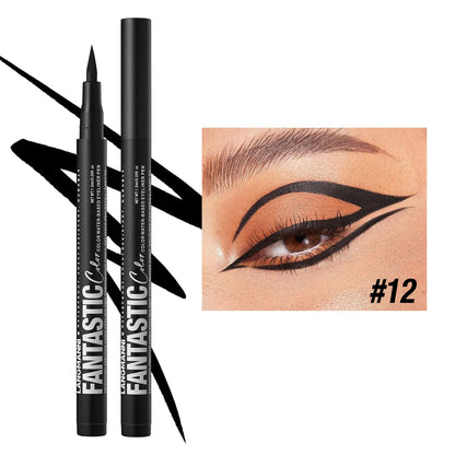 Matte Dark Purple Red Eye Liner Makeup White Liquid Eyeliner Quick-Drying Waterproof Eyeliner Pencil Long-Lasting 12...