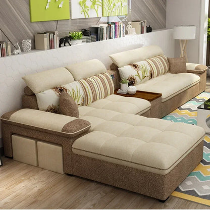 A Klassische stoff sofa moderne weiß wohnzimmer möbel sofa set l form hochzeit Sectional Sofa | Kimlud Luxury Sofa