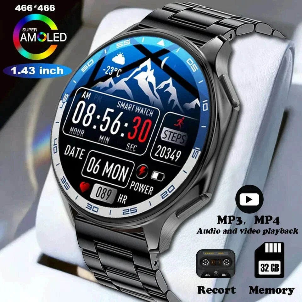 2025 New For Man DT Watch X Smart Watch Men 32GB Memory AMOLED HD Screen Bluetooth Call NFC Heart rate waterproof SmartWatch