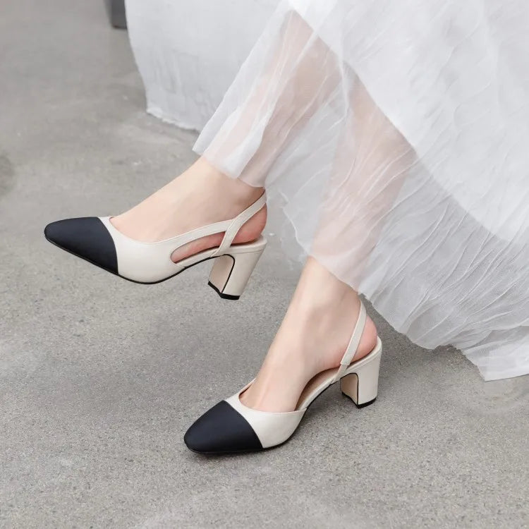 LeShion Of Chanmeb 33-43 Women Luxury Brand Designer Shoes Woman High Heeled Genuine Leather Slingbacks Beige Nude Pumps Classic - Kimlud