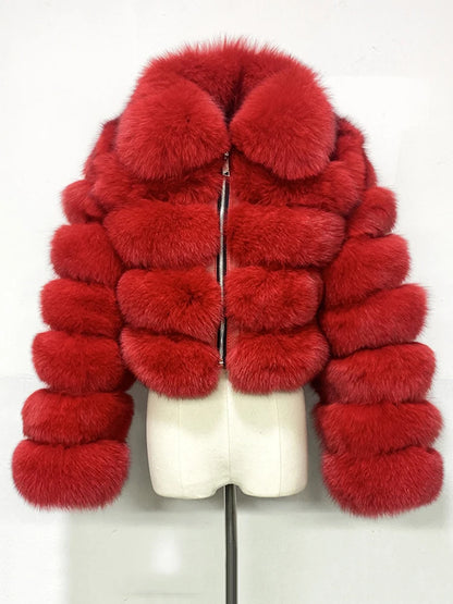DEAT Fashion Women's Faux Fur Coat Lapel Zipper Long Sleeves Loose Thick Imitation  Fur Short Jacket Winter New 7AB6103