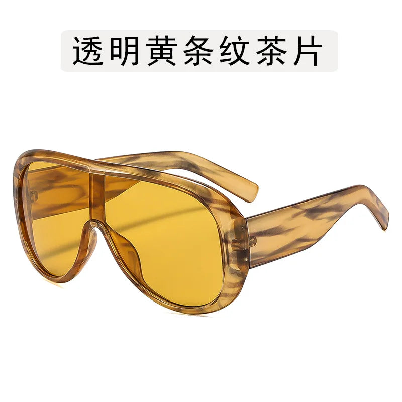 Oversized One Piece Large Frame Y2K Cat Eye Sunglasses for Women Men Retro Square Gradient Sun Glasses UV400 Decoration Shades