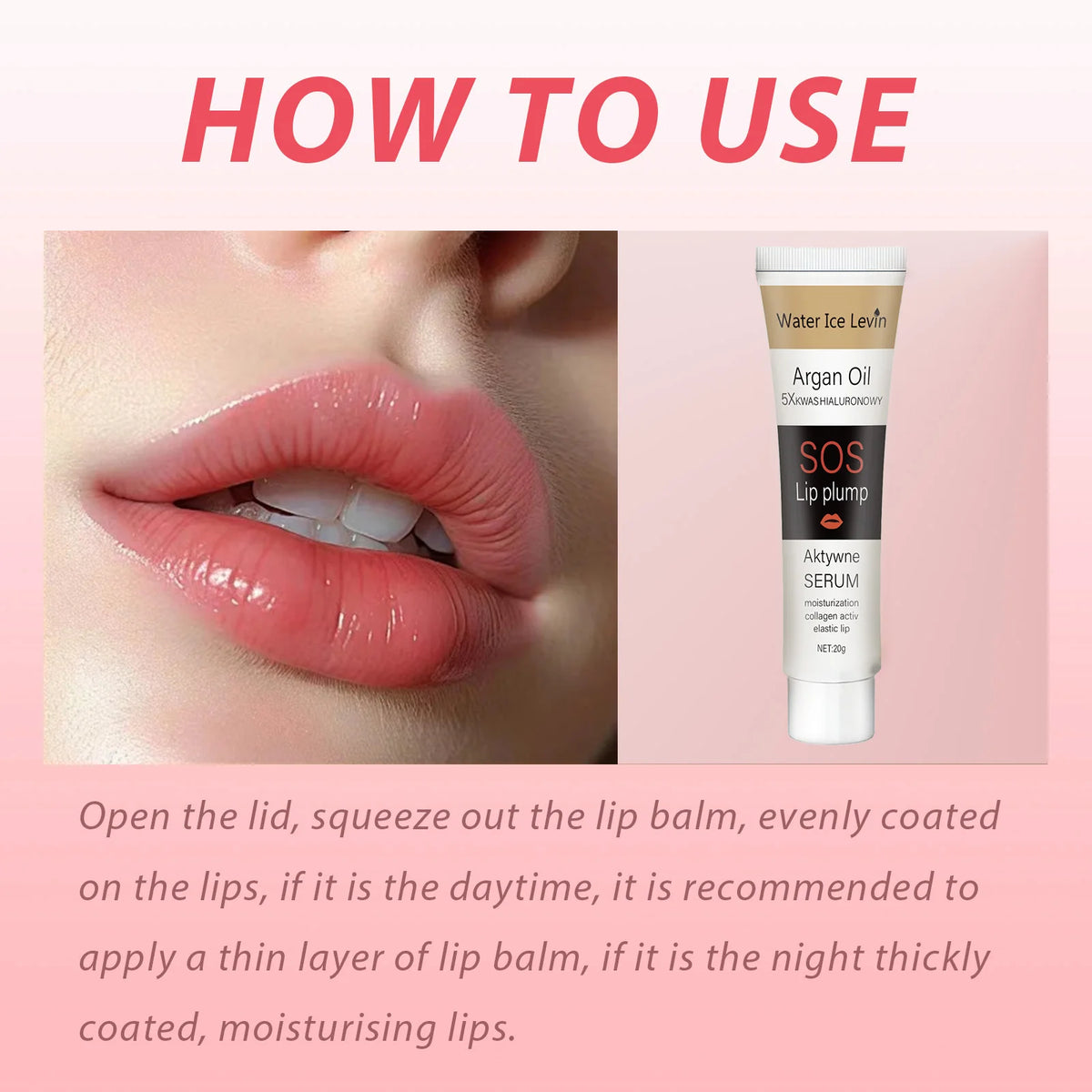 Moroccan Argan Oil Lip Plumping Essence - Moisturizing and Nourishing Lip Balm, Suitable for All Skin Types, Berry Tone,...