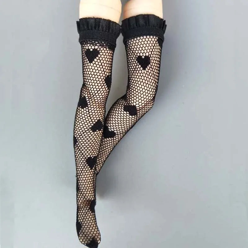 For Blythe Doll Socks Black White Pink Candy color Socks for Ob24 Ob22 Azone Doll Long Stockings - Kimlud