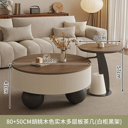 Round Designer Coffee Table Storage Nordic Aesthetic Minimalist Coffee Table Drawers Italian Simple Mesa Auxiliar Home...