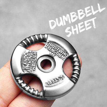 Dumbbell Pads Men Necklace With Pendant Fitness Gym Stainless Steel Jewelry Punk HipHop New In for Male Women Gifts Wholesale