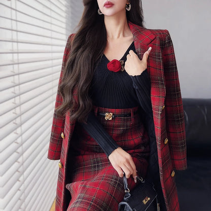 Dabuwawa Notched Double Sided Woolen Long Coat Women New Arrival Epaulet Double Breasted Jacket Elegant Outwear Y2K DM1DCO017