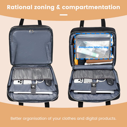 18 Inch Rolling Briefcase Large Capacity Laptop Case Briefcase Wheeled Luggage Bag Suitable For Business Travel Work Waterproof