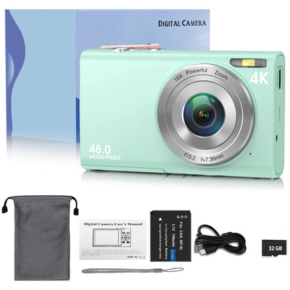 4K Digital Camera Autofocus Vlogging Camera HD 48MP with 2.8" Large Screen Camcorder Camera for Photography for Kid Adult - Kimlud