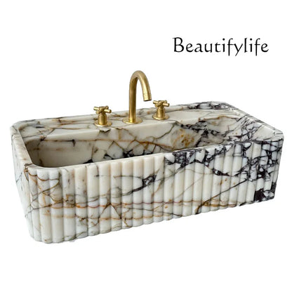Vanity Corrosion/Heat-Resistant & Easy-Clean  Natural Marble Bathroom Sink Luxury Countertop Basin For Home Custom Stone