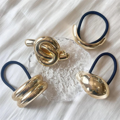 2024 New Simple U-shaped Matal Hair Rope Advanced Design Sense Gold Elastic Hair Bands Hair Accessories For Women