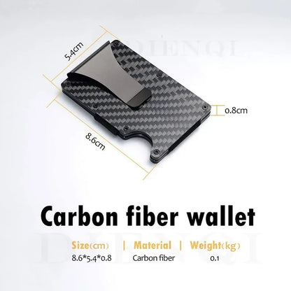 Rfid Carbon Fiber Metal Card Holder Wallets Men Slim Thin Mini Wallet Male Money Bags Small Minimalist Male Purse Walet for Men