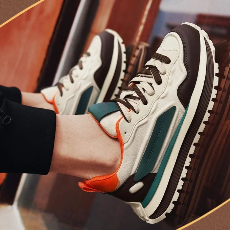 Men Sneakers Platform Casual Shoes New Lace Up Running Shoes Outdoor Non-Slip Footwear Fashion Height Increasing Men Shoes
