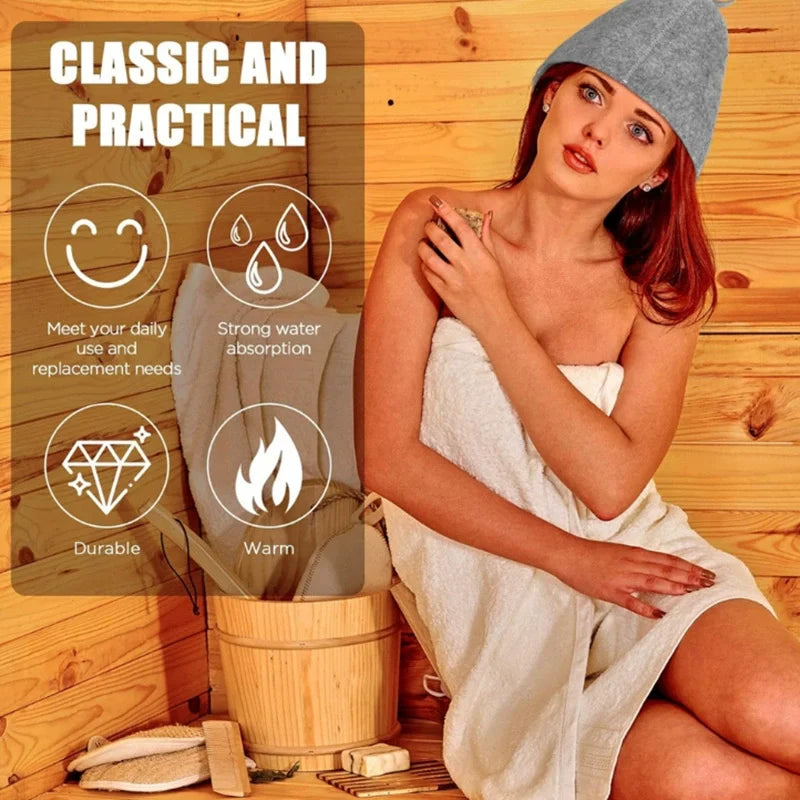 Sauna Hats, Sauna Caps Sauna Hats Sauna Accessories Felt Sauna Cap for Men and Women Home Sauna Steam Cap for Steam Room