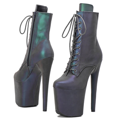 WUXIN H&P Women's 8in Stripper Heels Boots，Pole Dance Ankle Boots Shoes 20cm Platform Stiletto Exotic Heel | Kimlud...