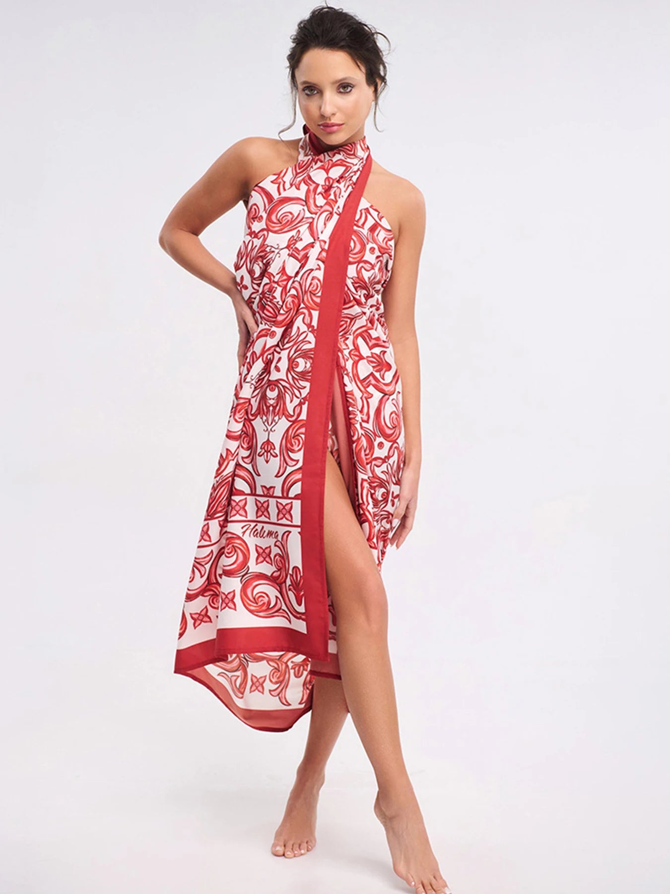 2026 New Ethnic Style Printed One Piece Swimsuit For Women Swimwear And Beach Sarong High Waist Bathing Suit Beachwear Monokini - Kimlud