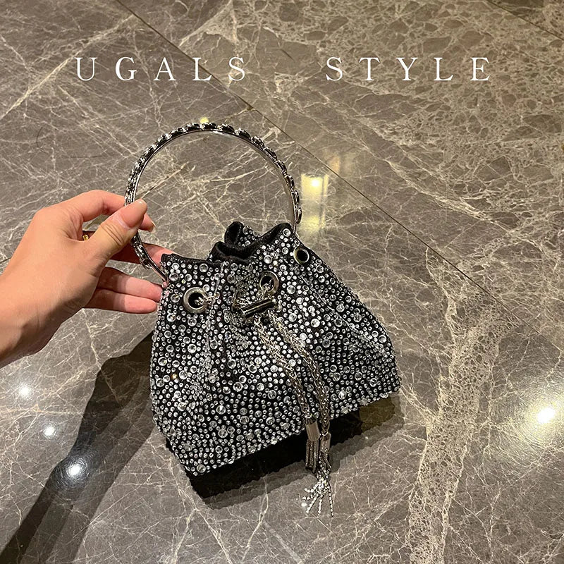 Rhinestone Bag Evening Clutch Bag Purses And Handbag Luxury Designer Shoulder Bag Shiny Crystal Clutch Purse Bucket Bag...