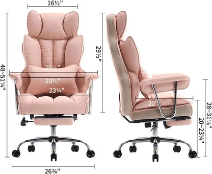 Big and Tall Office Chair 400LBS, Heavy Duty Executive Office Chair with Foot Rest, Home Office Desk Chairs