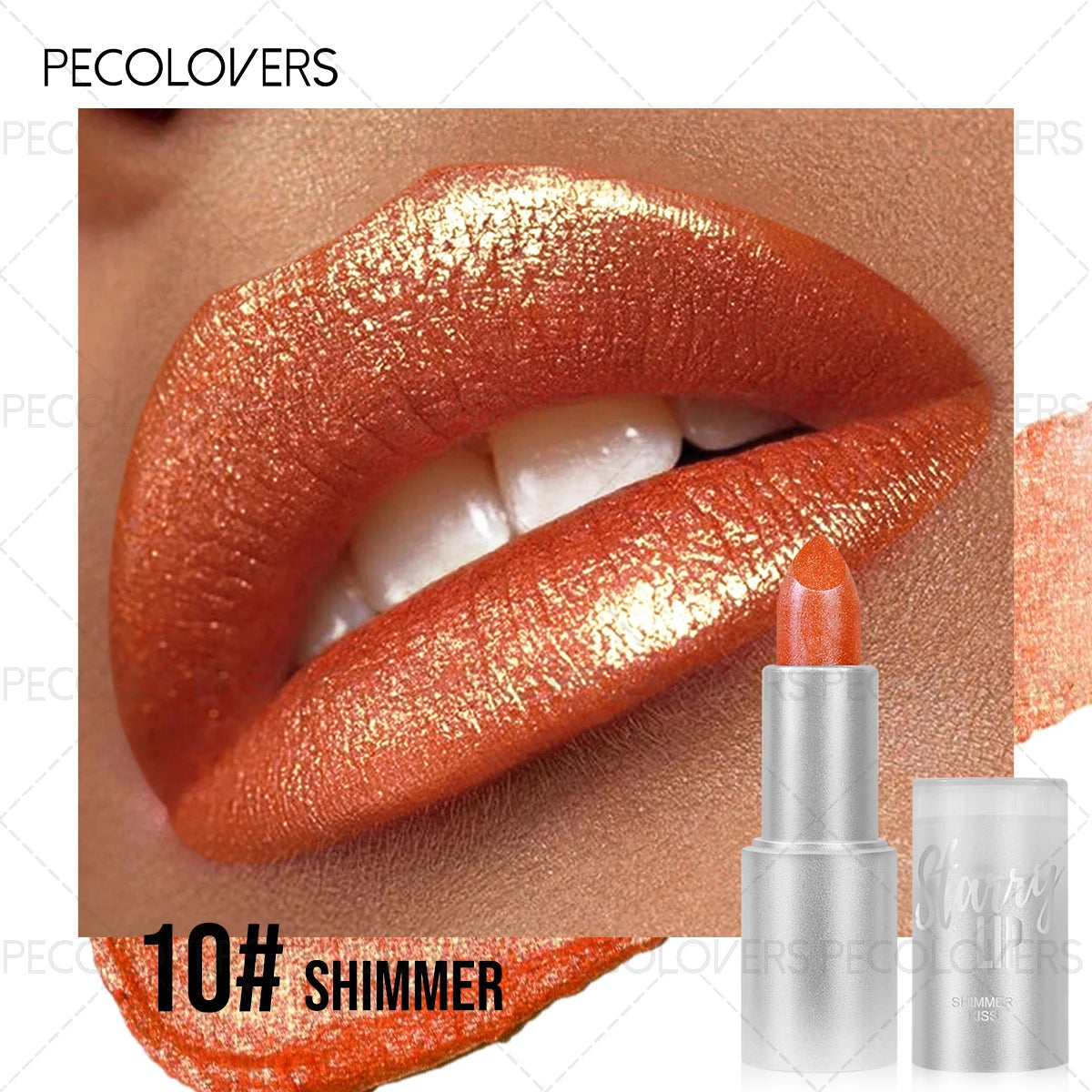1pc Sparkling Pearlescent Lipstick, Long-Lasting, Shimmering Glitter Finish, Ideal for Music Festivals & All Skin Types...