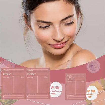 1/5/10PCs Bio Collagen Face Mask Shrink Pores Deep Hydrating Overnight Mask Moisturizing Refreshing Brightening Face...