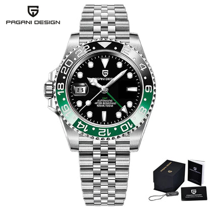 PAGANI DESIGN V4 GMT Watches Men's Luxury Automatic Mechanical Wristwatch Sapphire Glass 40MM Stainless Steel Waterproof Watch