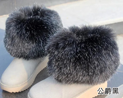 Luxury Faux Fur Fox Artificial Raccoon Shoes Cover Leg Warmers Ankle Boots Feet Cuffs Socks Cover Shoes Sleeve Elastic DIY - Kimlud