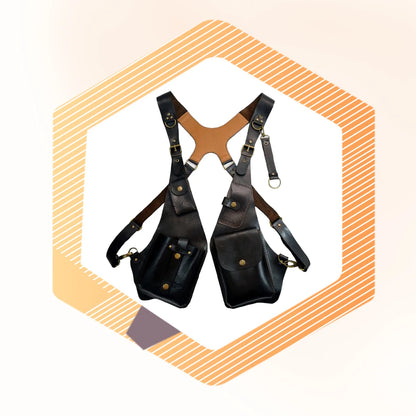 Retro Anti-Theft Leather Double Shoulder Armpit Bag Outdoor Fashion Adjustable Wallet Phone Case For Men Shoulder...