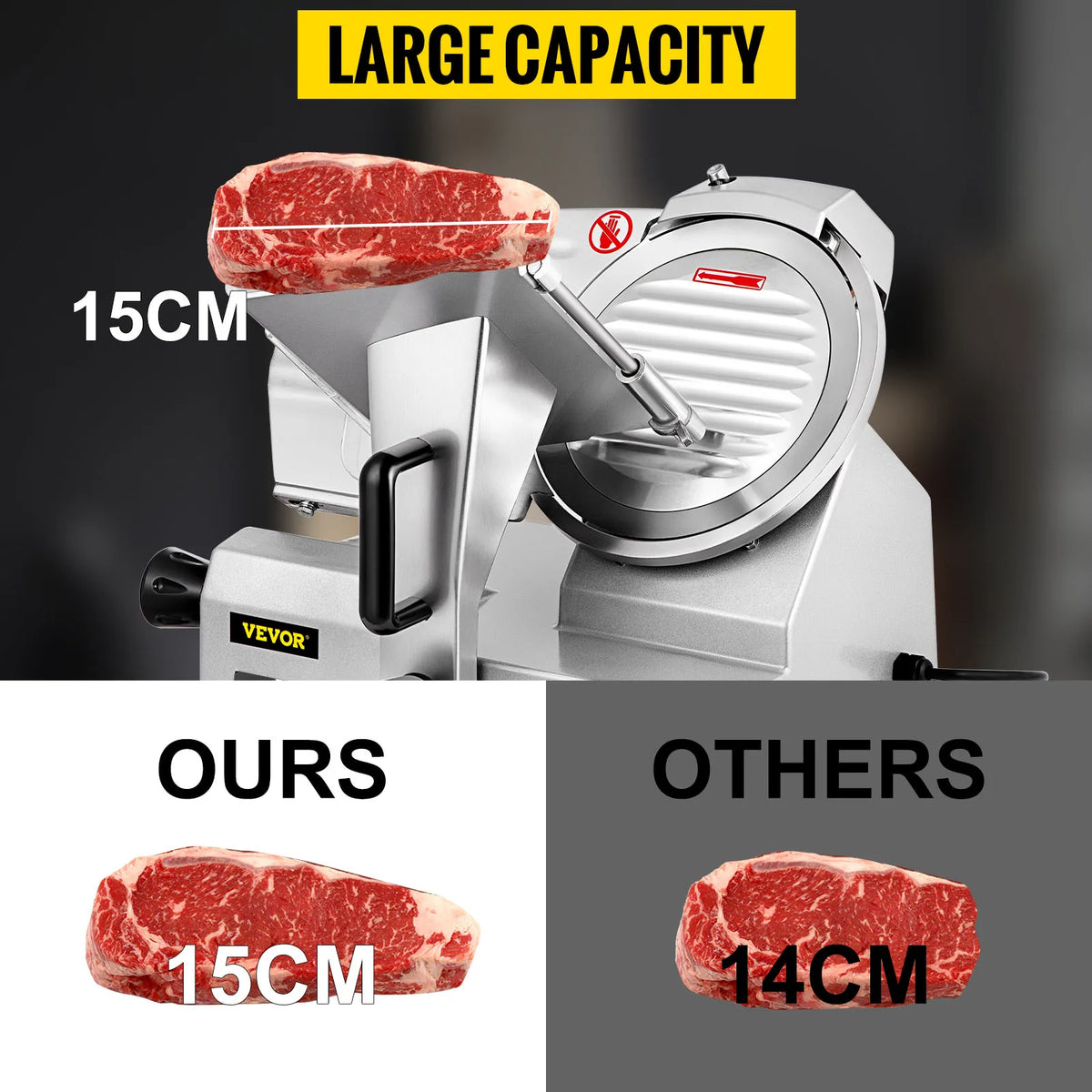 VEVOR 8 Inch Blade Electric Food Slicer Grinder Home Meat Slicer Machine Commercial Deli Meat Cheese Beef Mutton Turkey Cutter - Kimlud