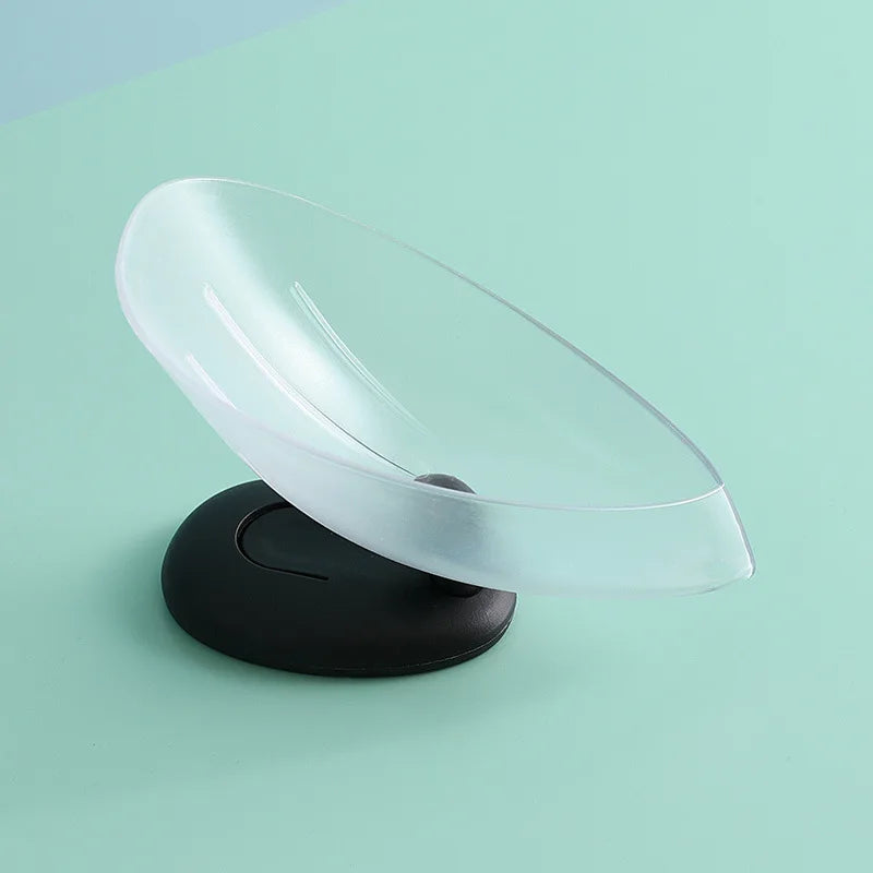 Suction Cup Soap Dish Box For Bathroom Shower Soap Holder with Drain Portable Leaf Shape Toilet Laundry Soap Rack Tray...