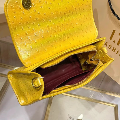 New ostrich pattern underarm handbag for ladies, light luxury diamond-encrusted, elegant single-shoulder crossbody bag |...