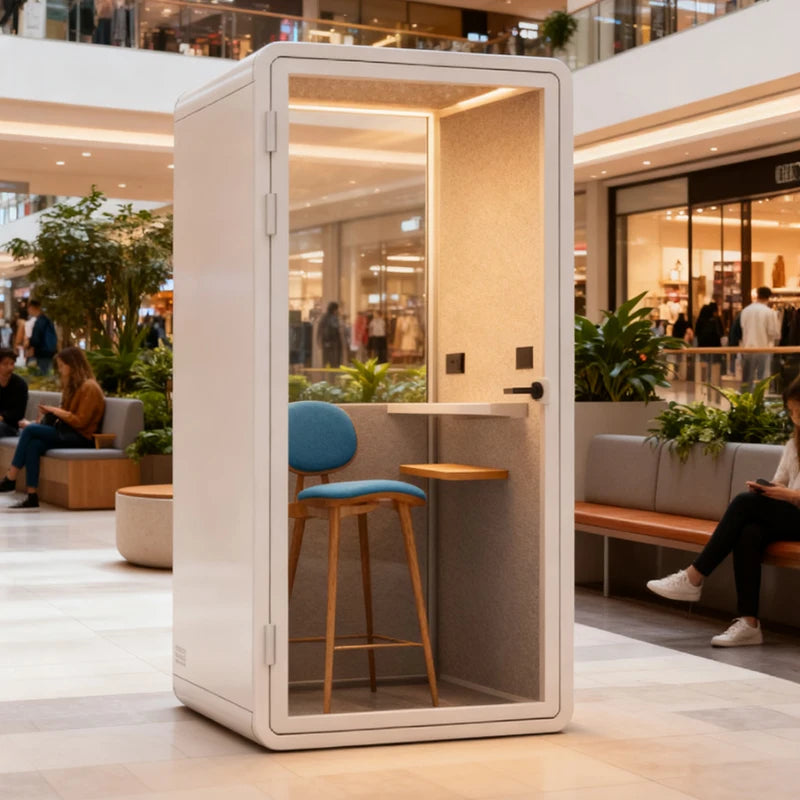 Modular Steel Structure Soundproof Silent Office Cabin Shared Phone Booth Designed For Indoor Commercial Office Buildings