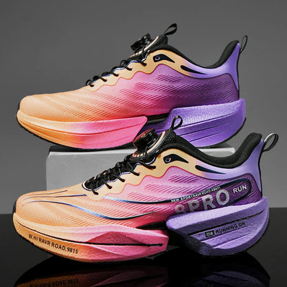 Marathon Carbon Plate Sports Running Shoes Men New Breathable Lightweight Mesh Sport Shoes Women Comfortable Nonskid Sneakers - Kimlud