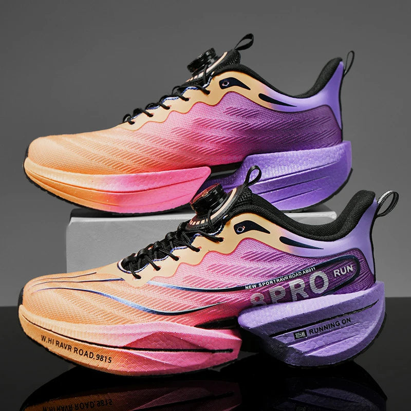 Marathon Carbon Plate Sports Running Shoes Men New Breathable Lightweight Mesh Sport Shoes Women Comfortable Nonskid Sneakers - Kimlud