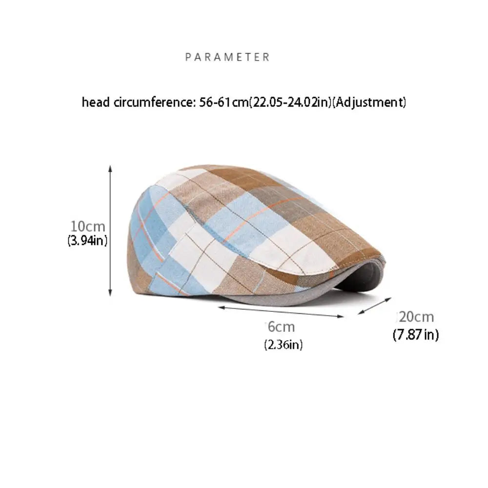 Retro Y2k Plaid Dot Beret Colorful Checkered Pattern Newsboy Cap Visor Fashion Forward Cap Orward Hat