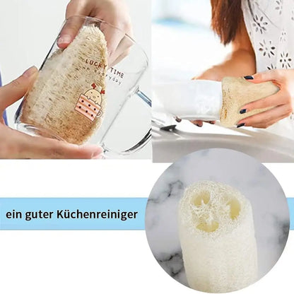 6 Pieces Loofah Sponge Natural Spa Scrubber Body Scrubber Remove Dead Skin and Kitchen for Home (About 4 inch)