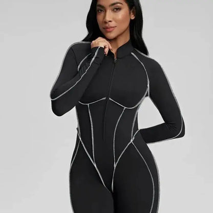 PMWRUN 2025 Women's Split-Design Spicy Girl Jumpsuit: Tight Yoga Suit With Chest Cushion, Breathable & Form-Fit For Workouts - Kimlud