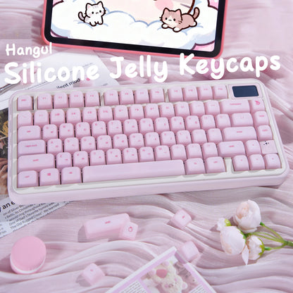 113 Keys Korean Hangul Keycaps Silicone PC Cherry Profile PC for custom Gaming mechanical keyboard personalized pink key caps