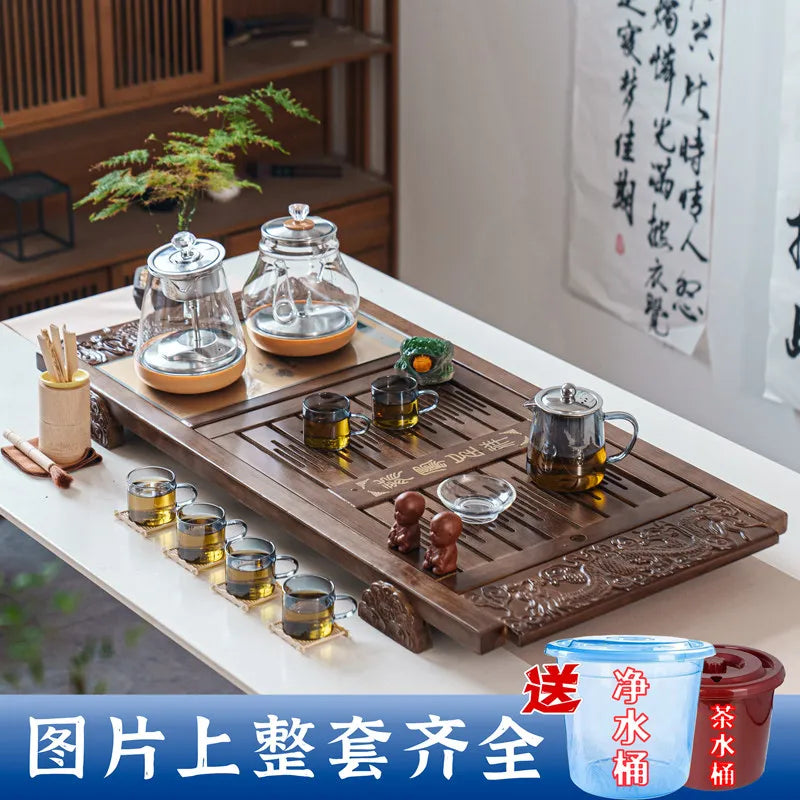 Kung Fu Ceremony Tea Tray Rectangle Drainage Pot Drip Accessories Luxury Tea Tray Hospitality Valet Bandejas Home Decorationgs - Kimlud