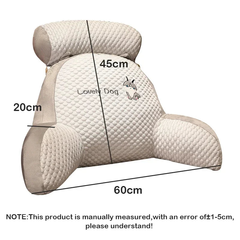 All Season Reading Pillow Office Sofa Bedside Back Cushion for Chair Bed Lumbar Support Cushions Backrest with Headrest...